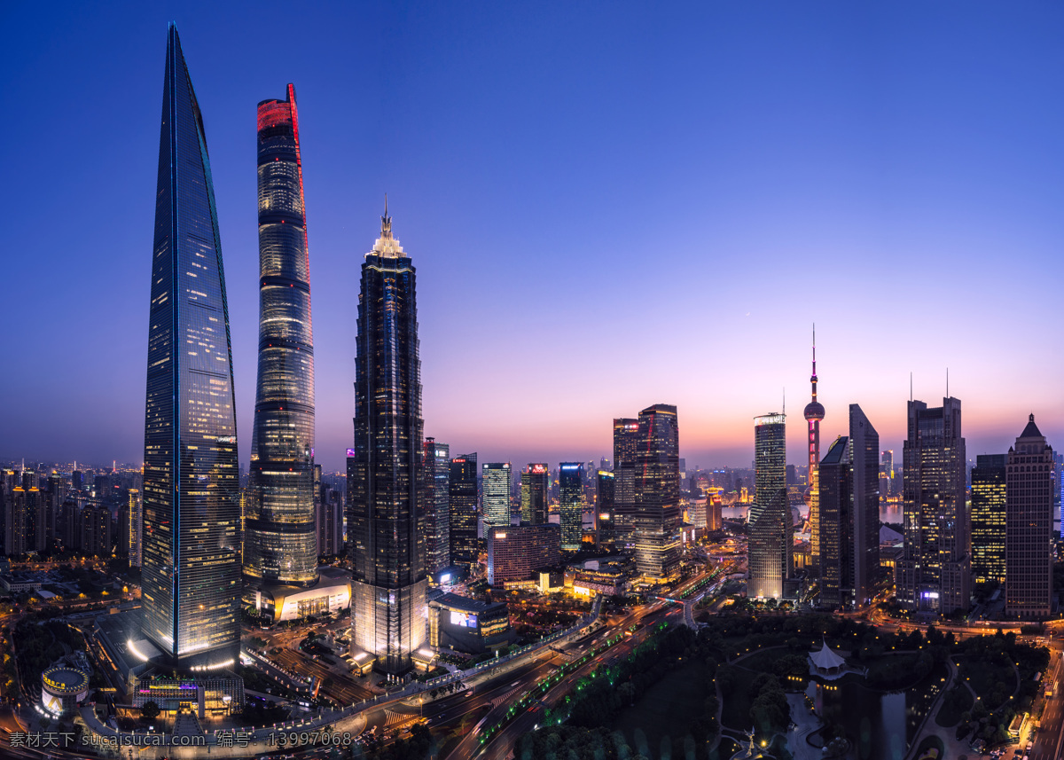 上海 城市 夜景 大楼 东方明珠 建筑园林 建筑摄影