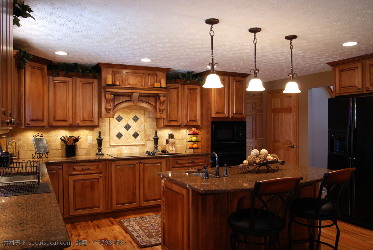 中式 厨房 中式厨房设计 厨柜 吊灯 装饰 装璜 室内设计 环境家居