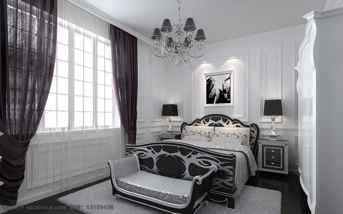 新 古典 次 卧室 环境设计 室内设计 新古典次卧室 装饰素材