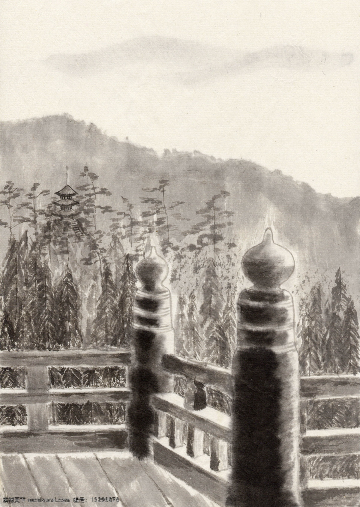 水墨 风景 写意 国画风景写意 山水画 水墨风景画 水墨画 绘画艺术 名画 装饰画 中堂画 书画文字 文化艺术