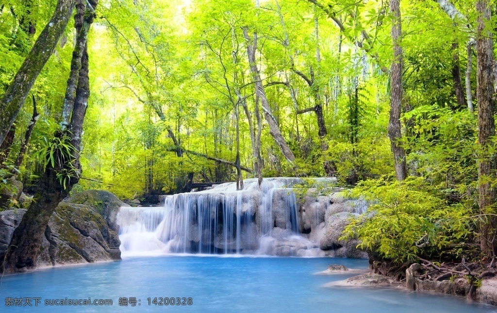 瀑布 小溪 水流 瀑布水流 自然风光 自然景观 自然风景 山水风景