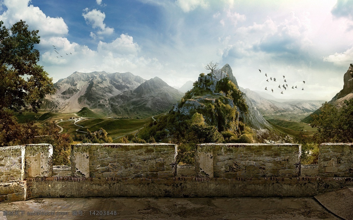 山川遗迹 山水风景 风景壁纸 风景图片 大山 城墙 系列 二 自然景观