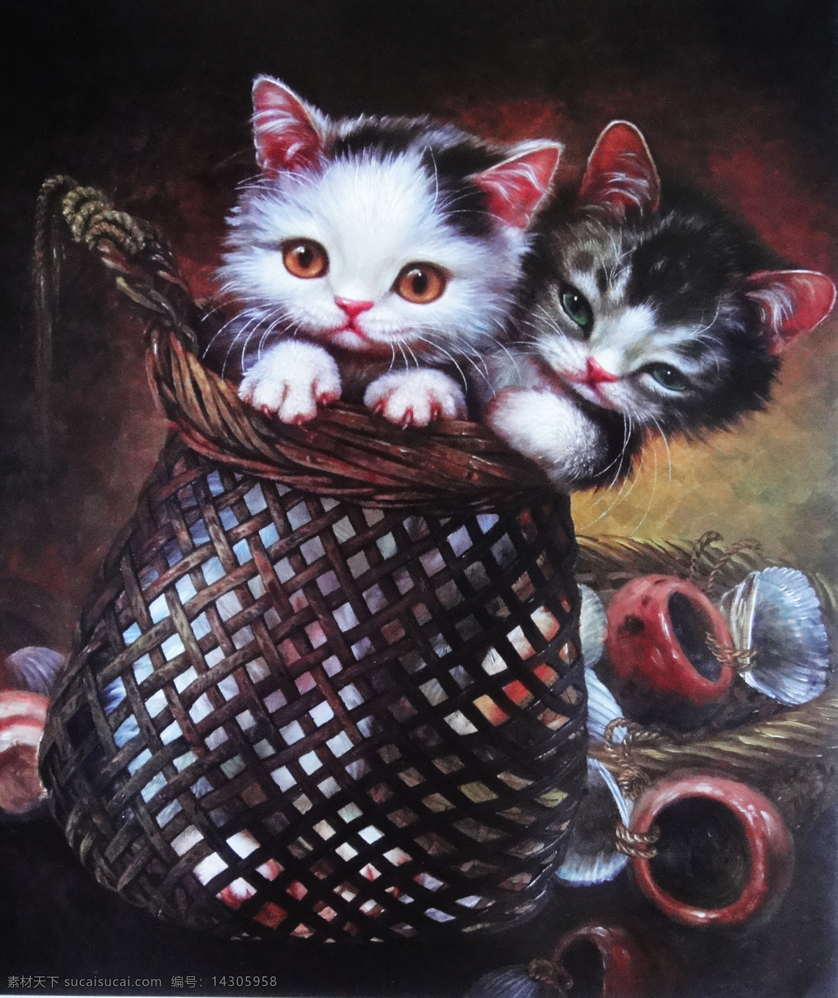 手绘 小猫 动物 油画 插画 装饰画 无框画 场景 彩绘 素描 卡通背景 抽象 艺术 书画文字 文化艺术