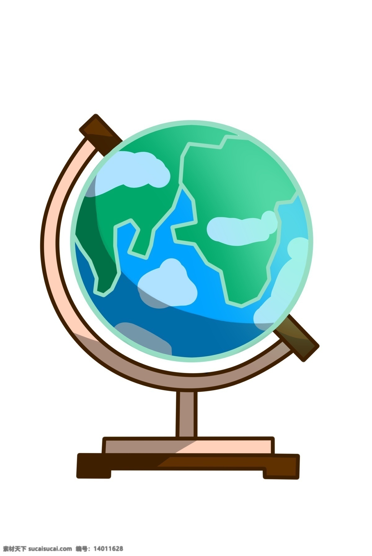 绿色 蓝色 地球仪 插图 圆形地球仪 漂亮的地球仪 蓝色的地球仪 棕色的架子 立体地球仪 科学地球仪