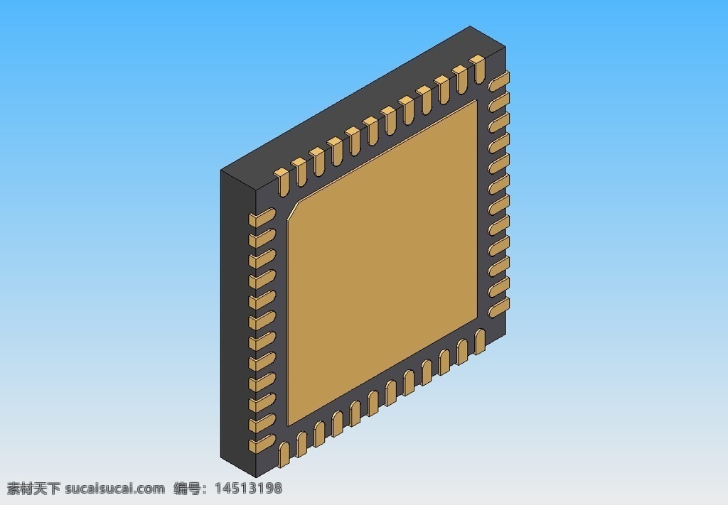 vfqfn 裸露 焊 盘 7x7mm 垫 暴露 smd 3d模型素材 其他3d模型