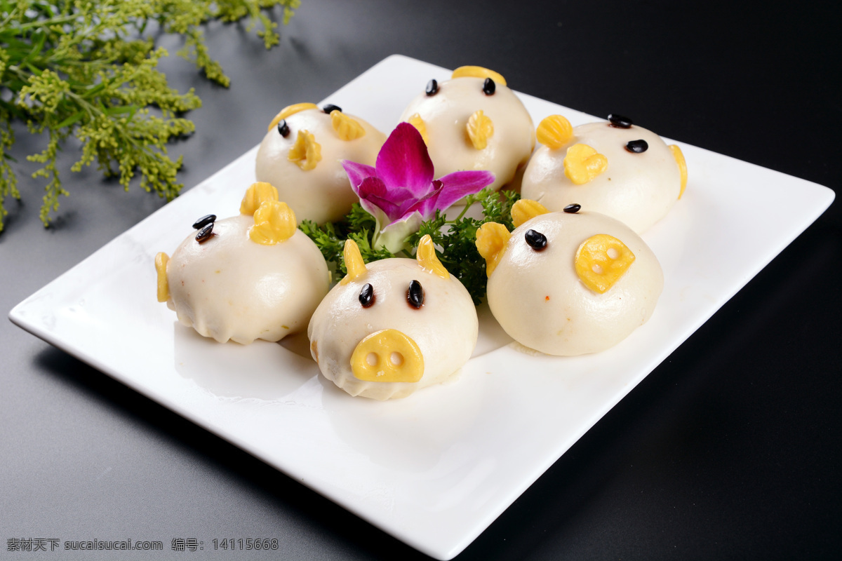 发财包 猪猪包 面点小吃 餐饮美食 餐饮图片 中华美食 传统美食