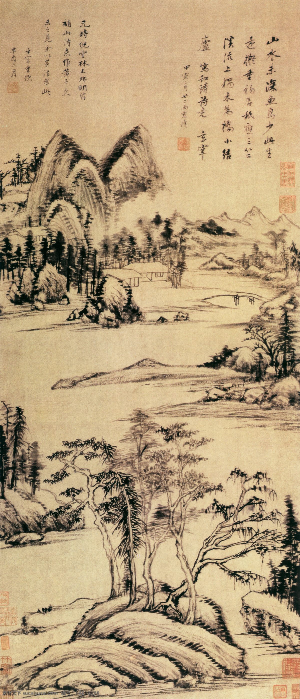 林 靖 诗意 图 古代 古代人物 古典 古画 国画 绘画 名画 山水画 书法 书画 水墨画 文化艺术 归去来辞图 国画古画