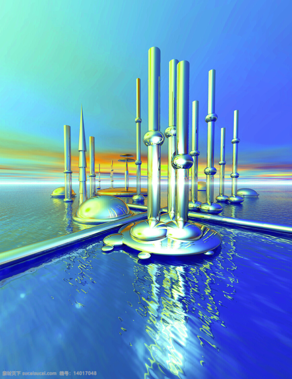 建筑 科幻 三维 电脑艺术 设计素材 科幻世界 蓝色