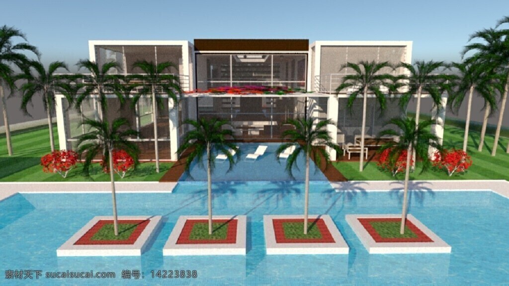 海边 别墅 建筑 效果图 3d 3dmax 建筑效果图 模型 装修