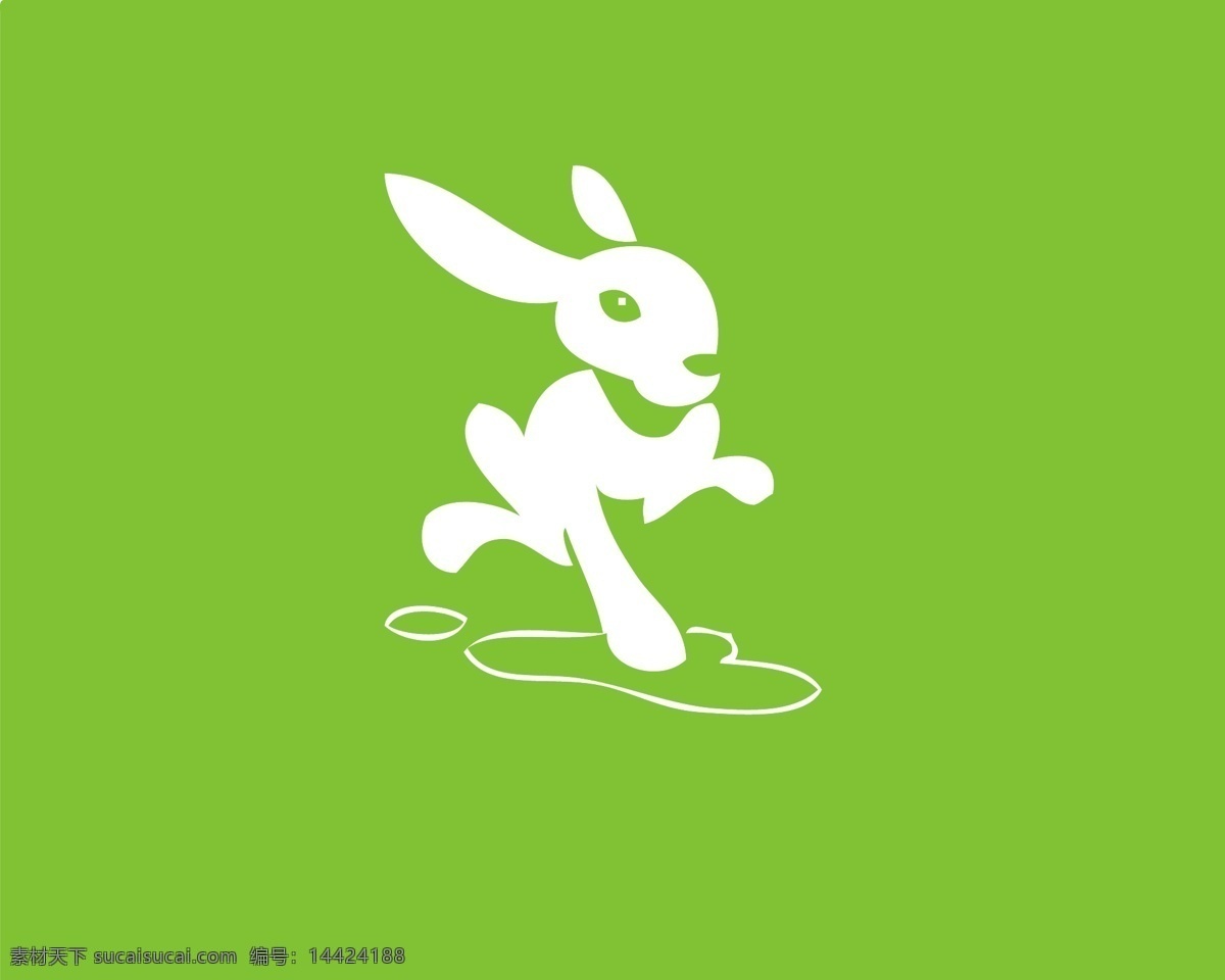 兔子 元素 创意 标志 兔子元素 标志创意 logo 运动跳跃 兔子形象演化 绿色