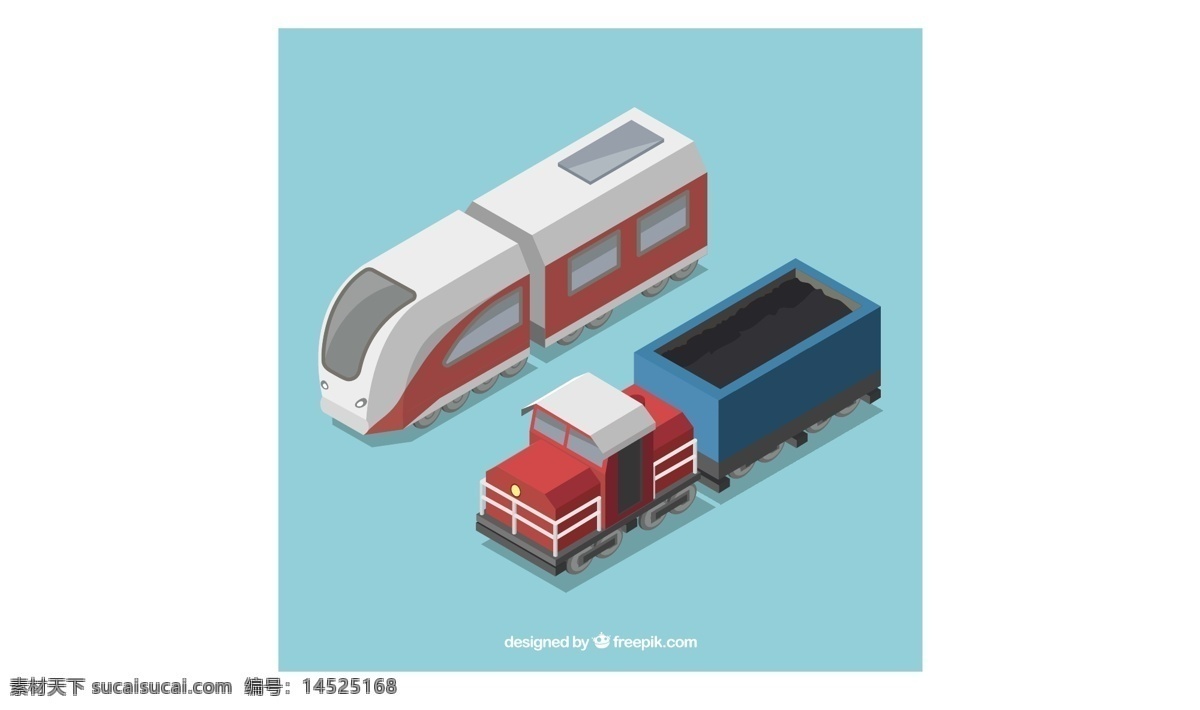 两个 不同 时代 列车 插图 不同时代的 列车插图 卡通 矢量素材