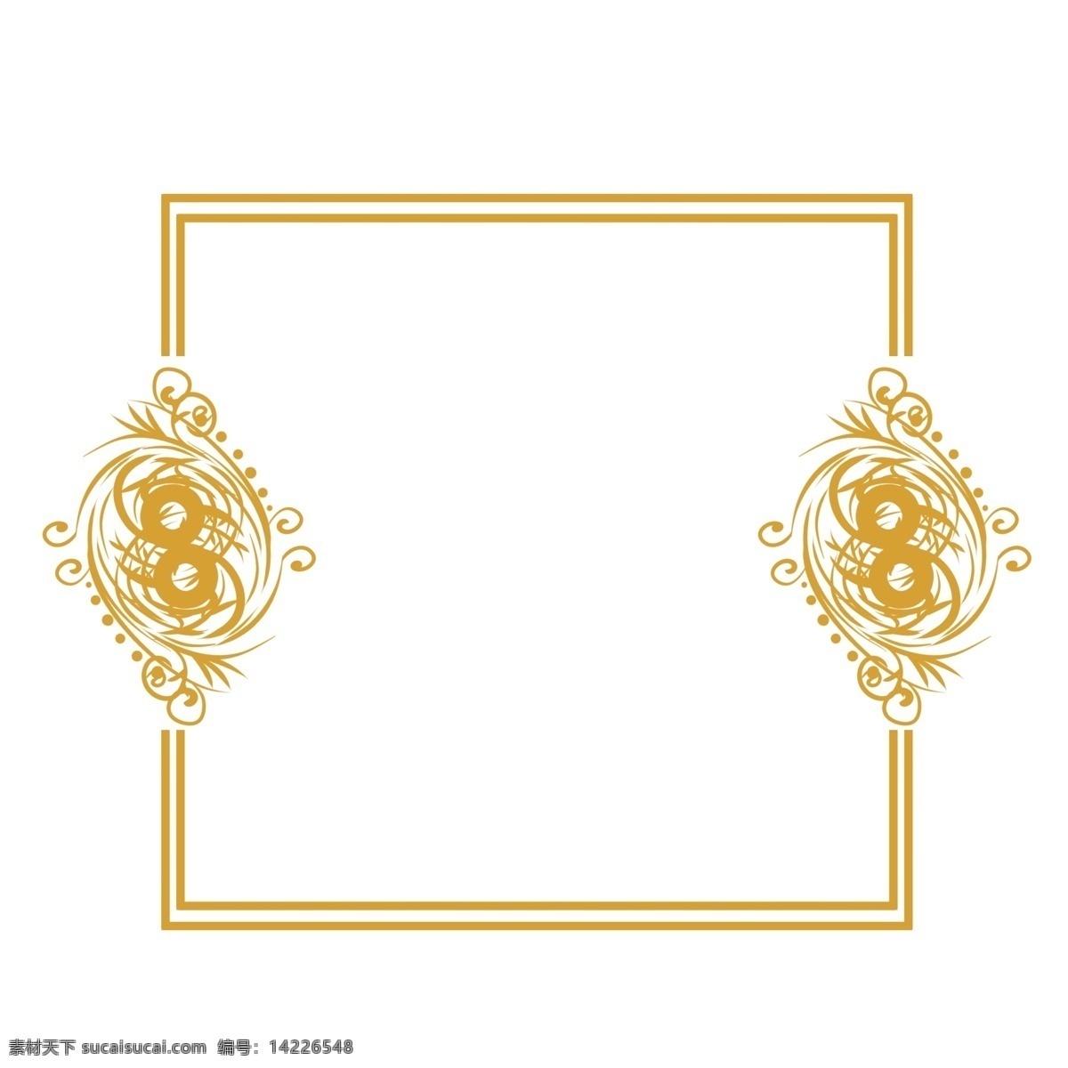 欧式 金色 相框 插画 金色欧式相框 欧式花纹 植物花纹 花纹边框 欧式金色相框 边框相框