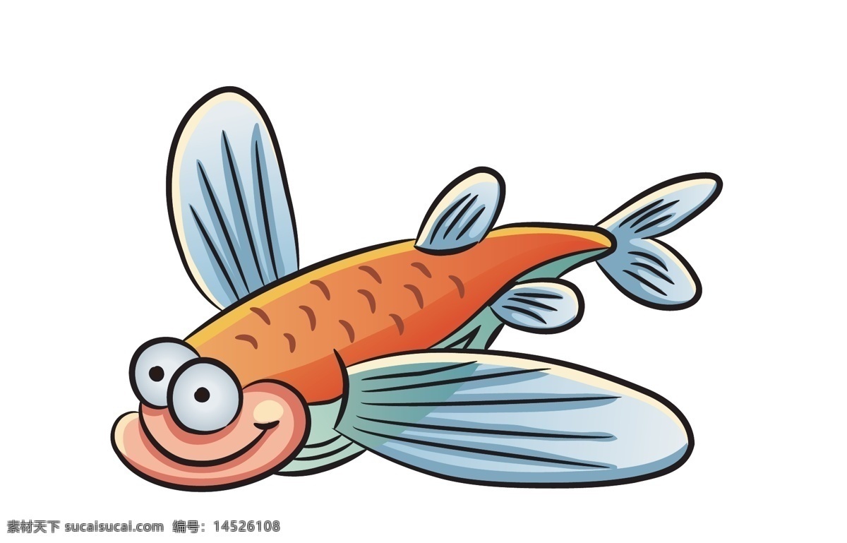 矢量 卡通 飞鱼 海洋生物 模板下载 海洋 鱼 矢量生物 海底 海鲜