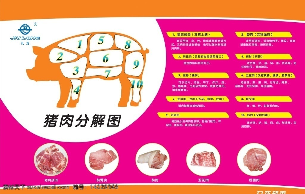 猪肉分解图 猪肉 超市系列 矢量图库 矢量图 其他设计 矢量
