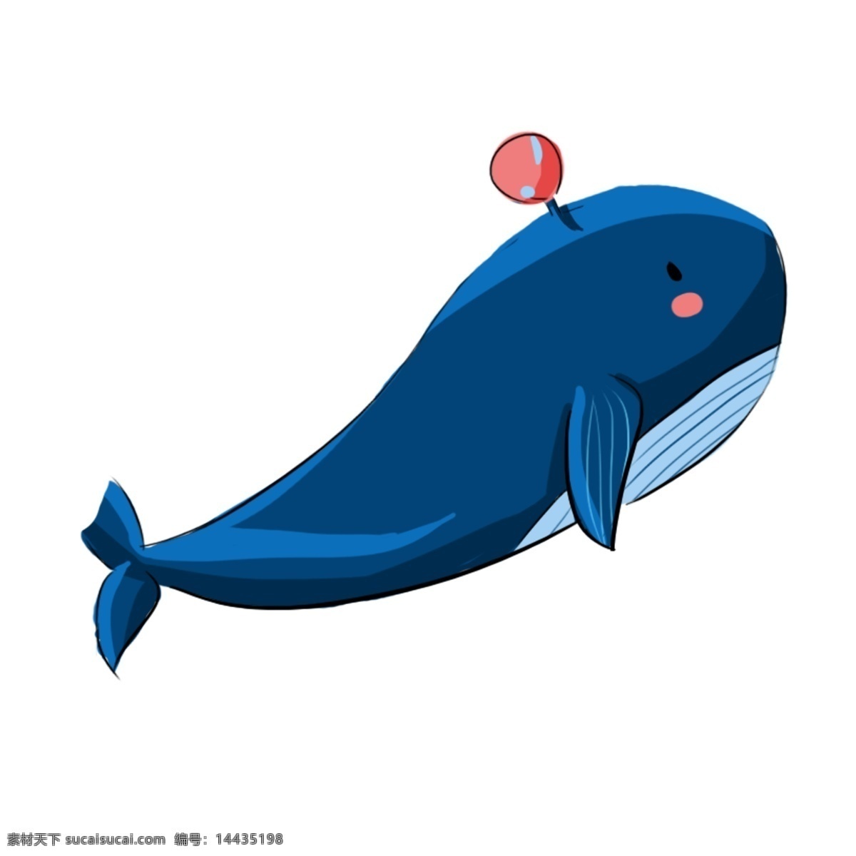 卡通 清新 蓝色 鲸鱼 透明 插画元素 蓝色鲸鱼 可爱风 动物 卡通元素