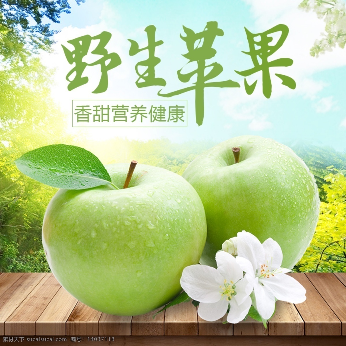 淘宝 绿色 新鲜 水果 苹果 高清 主 图 直通车 背景 主图