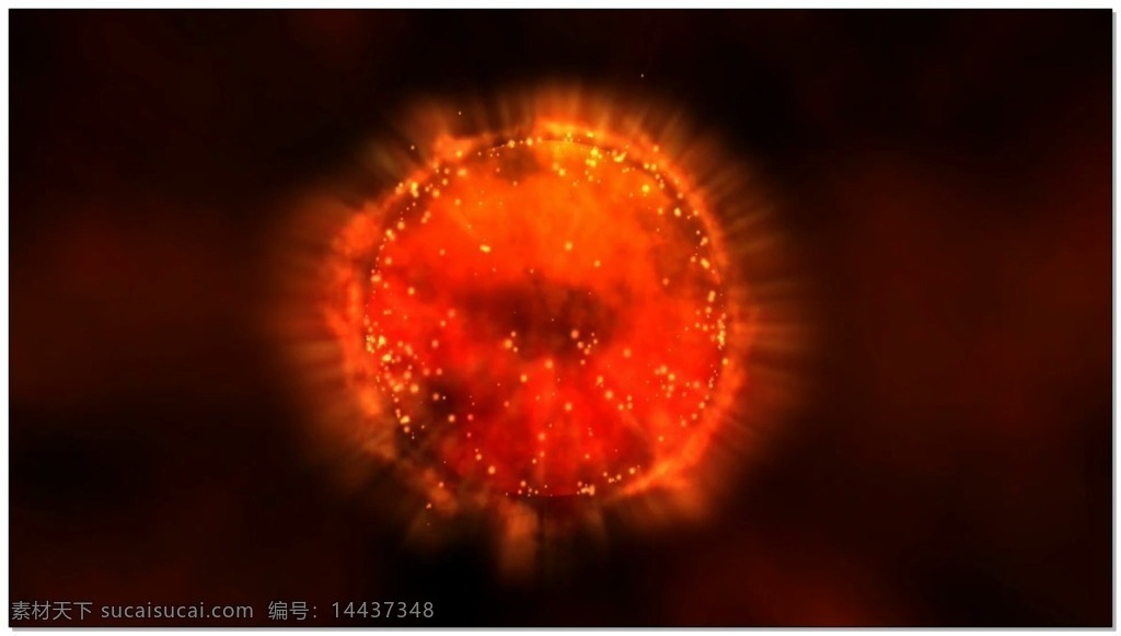 炙热 能量 动态 视频 火球 星空 背景 浩瀚 宇宙 星光 华丽 流转 光芒四射 3d 特效