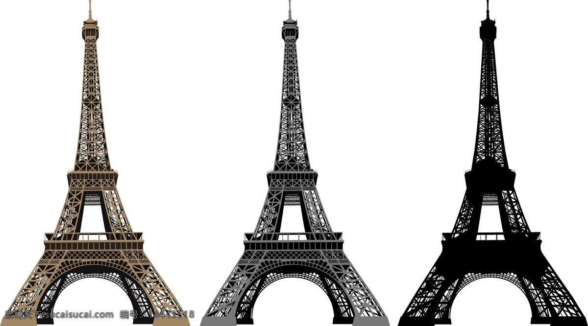 巴黎埃菲尔铁塔 建筑物 矢量图 铁塔 建筑家居