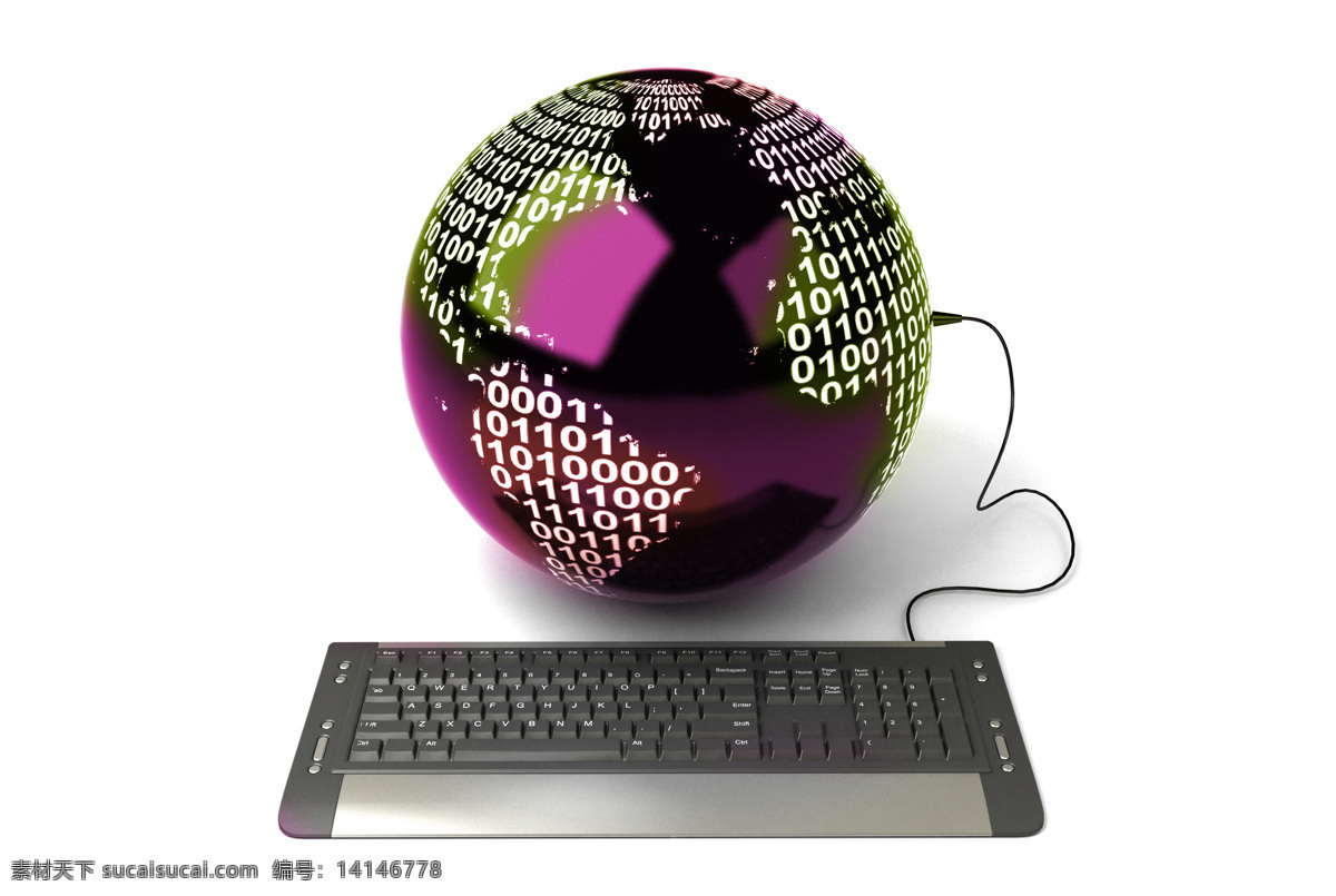 紫色 球体 键盘 地球仪与键盘 地球仪 地球模型 紫色球体 黑色键盘 线 创意 高清图片 通讯网络 现代科技
