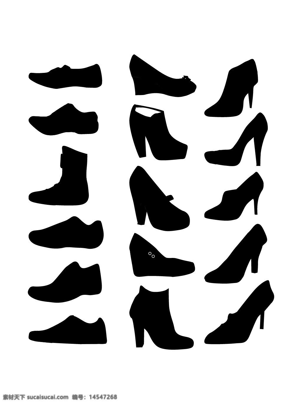 鞋子剪影 矢量鞋子 女性 服饰 高跟鞋 靴子 凉鞋 女鞋 剪影 矢量素材