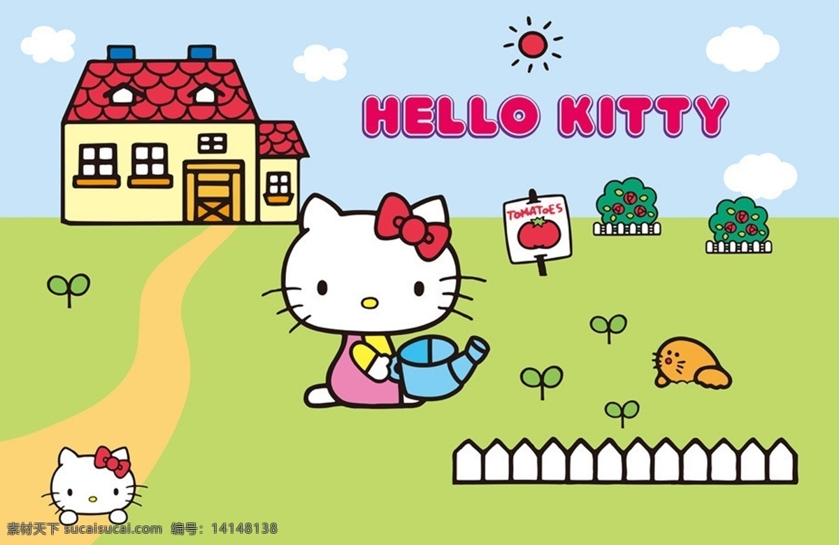 kt猫 hello kitty 可爱猫 动漫图案 猫 动漫动画 动漫人物 卡通 圆形 彩印 地毯 底纹边框 背景底纹 bmp