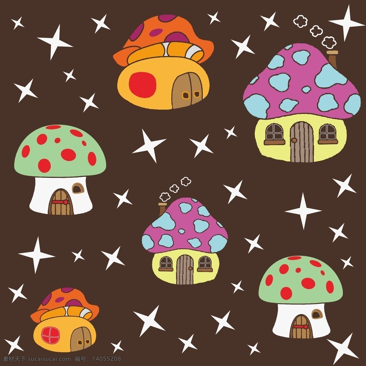 矢量 蘑菇 房子 动画 背景 蘑菇房子 花纹 花朵 欧式 背景花纹 底纹边框 背景底纹
