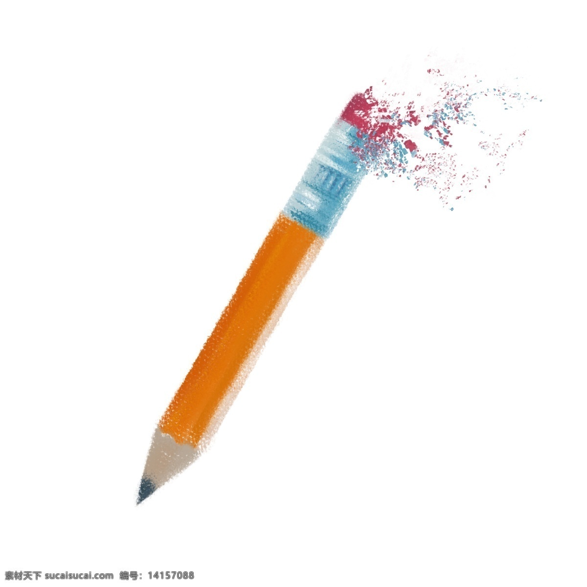 文具用品 黄色 破碎 铅笔 儿童文具用品 不 带 橡皮 卡通手绘 学习用具 红色铅笔