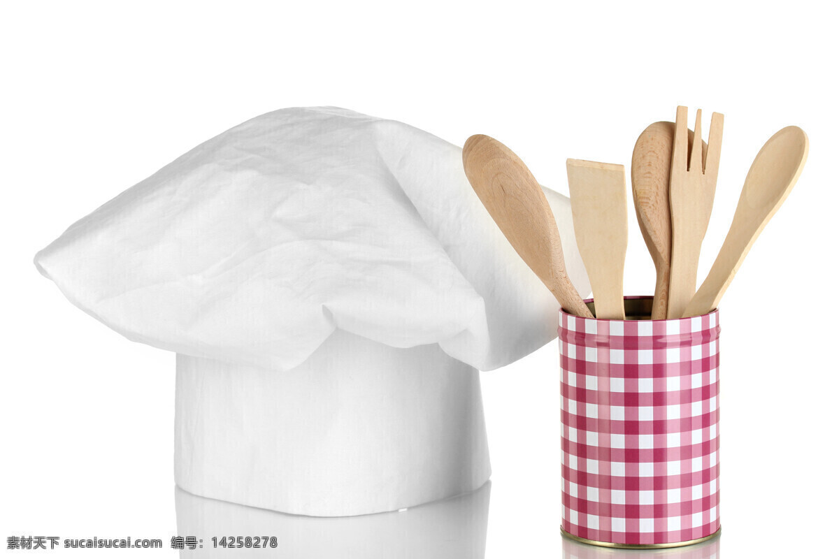 厨师 帽子 厨具 厨师帽子 木勺子 厨房用具 厨房用品 生活用品 生活百科 白色