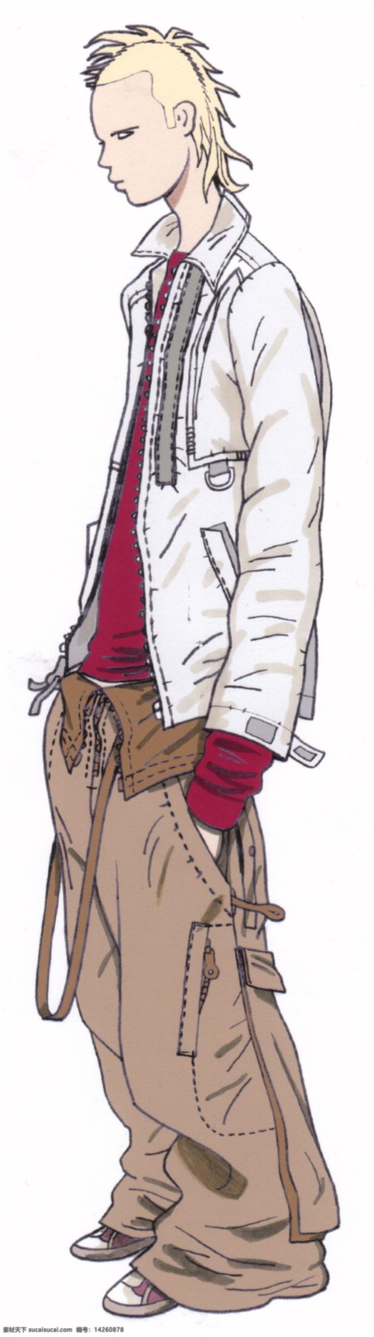 个性服装 男装 个性 浅色 外套 效果图 浅色外套 红色内搭 褐色裤子