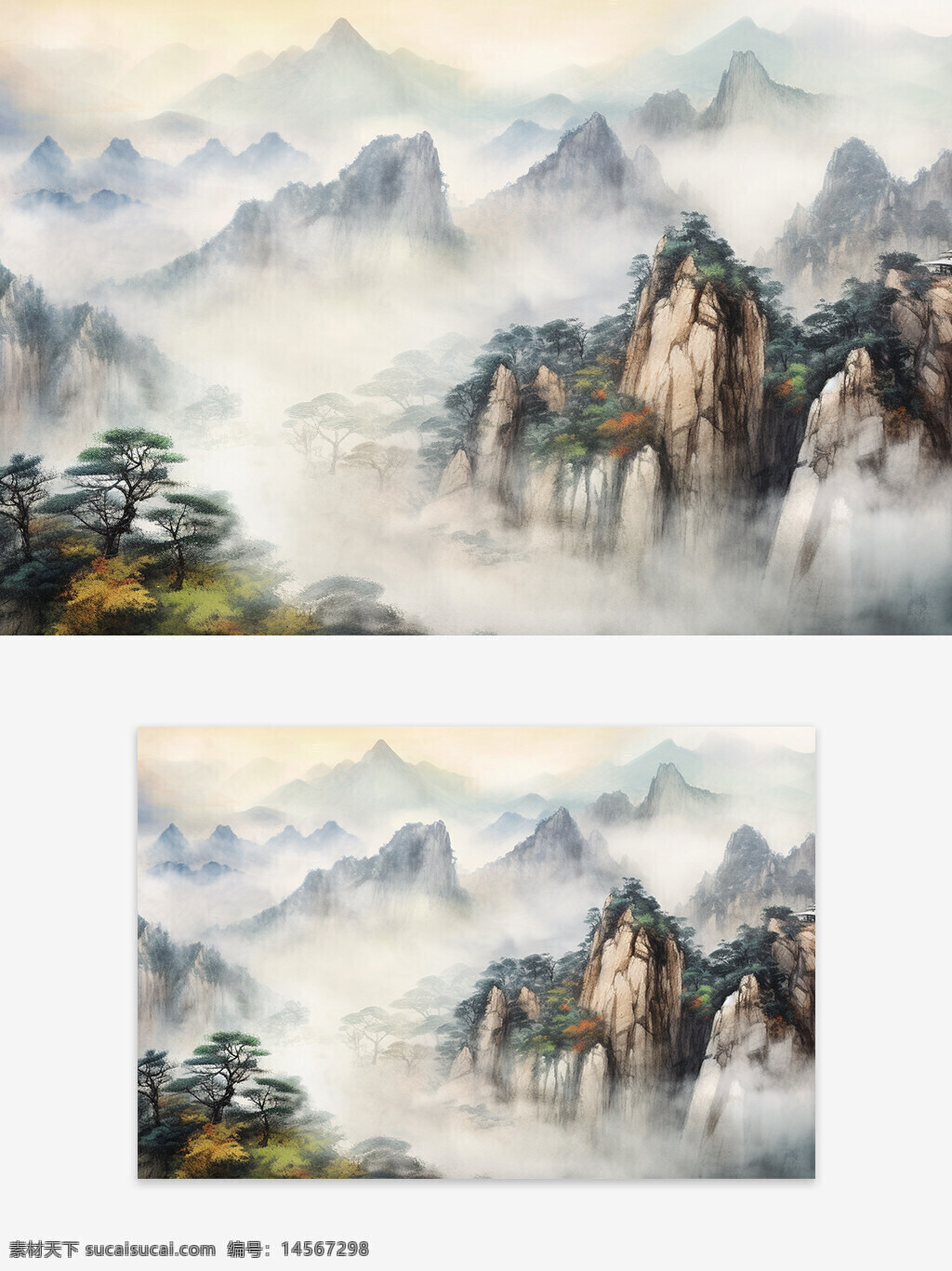 传统中国山水 中国山水 大气背景 中国风 中国风设计