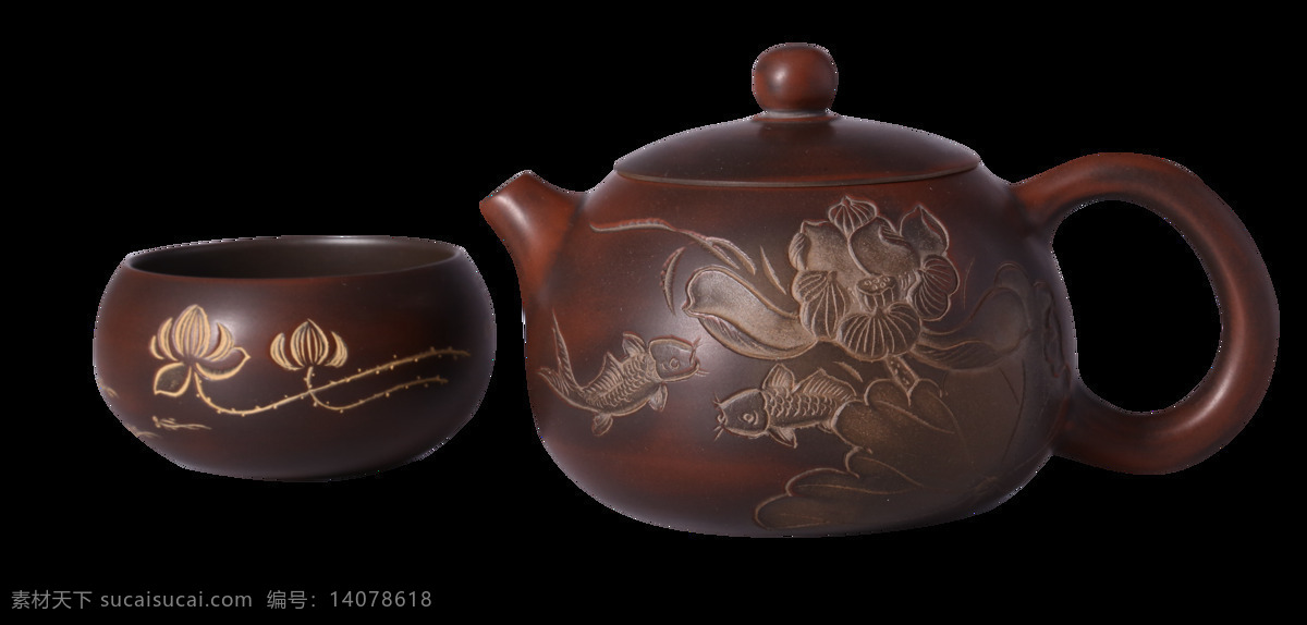 紫砂壶 茶壶 水壶 传统 海报 png格式