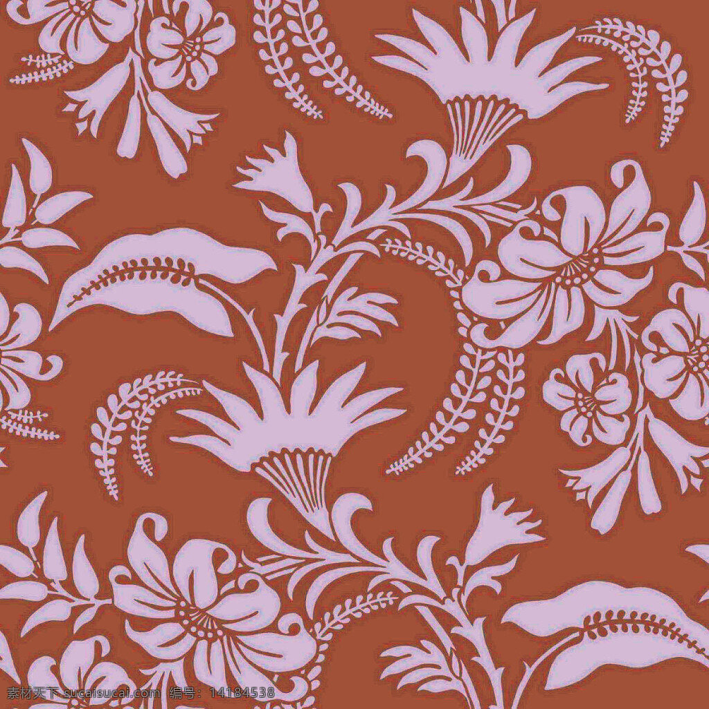 复古 典雅 红褐色 底纹 壁纸 图案 壁纸图案 红褐色底纹 花朵图案 树叶图案 植物元素