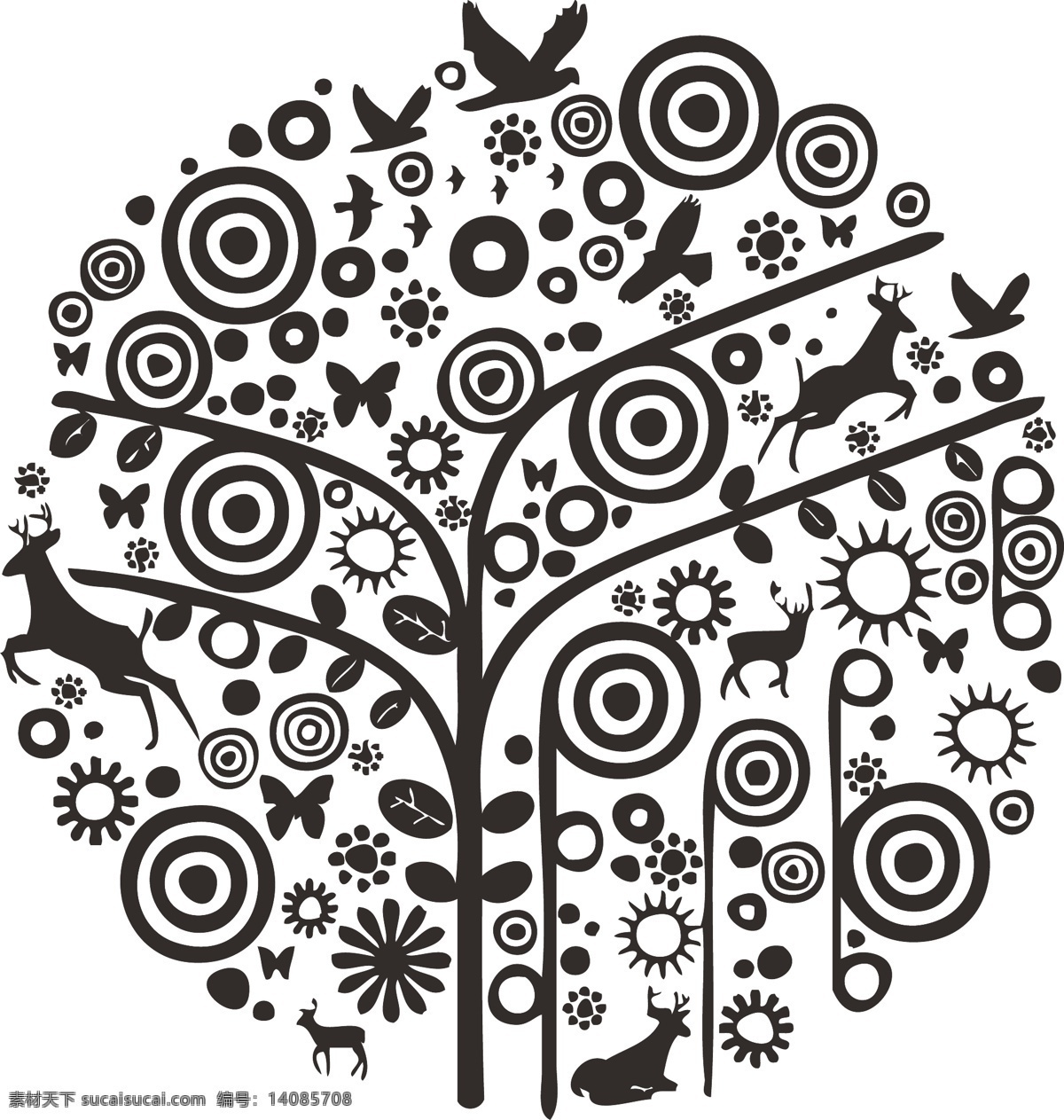 简单图形 简单 图形 插画 矢量 抽象 抽象树 插画树 树 图形树 底纹边框 抽象底纹