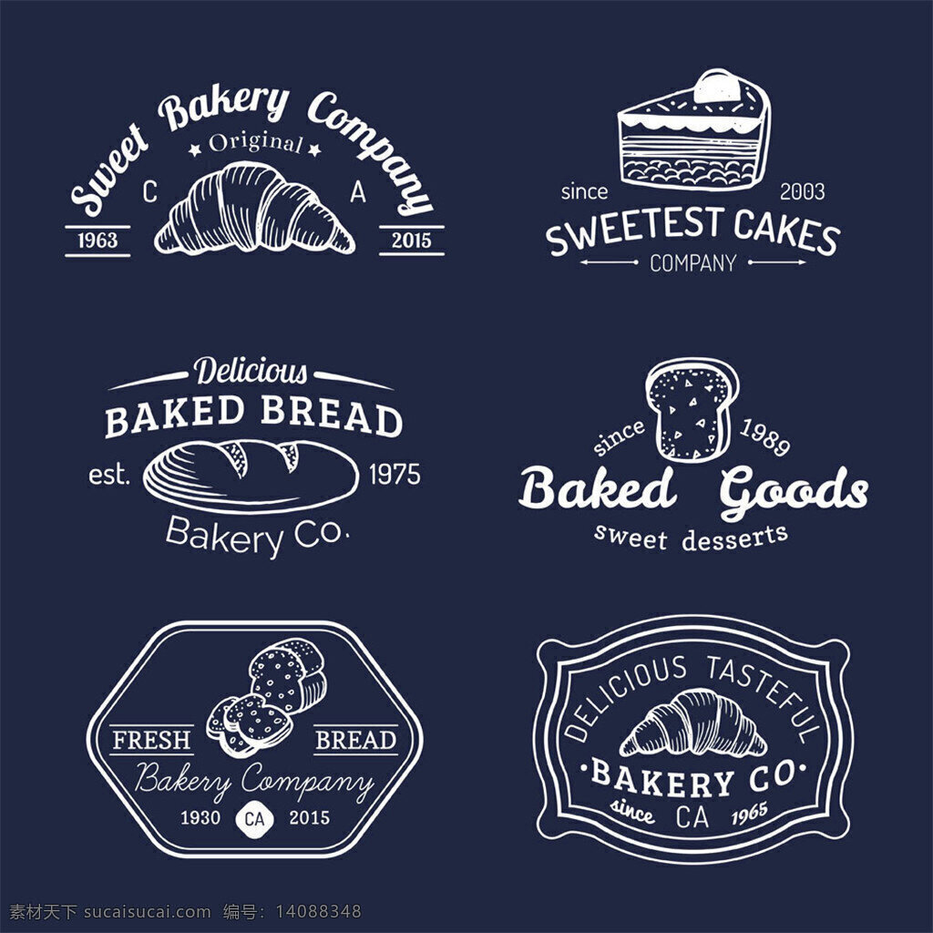 手绘面包标志 logo 创意logo 企业logo logo标志 矢量素材 标志设计 美食标志 食物标志 美食标签