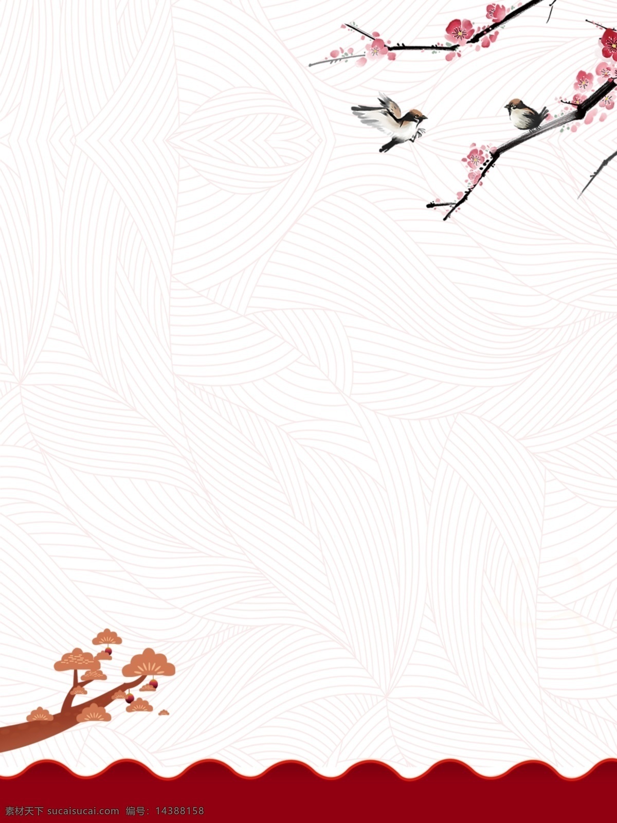 中国风 喜庆背景 白色 红色 平面设计 梅花 背景