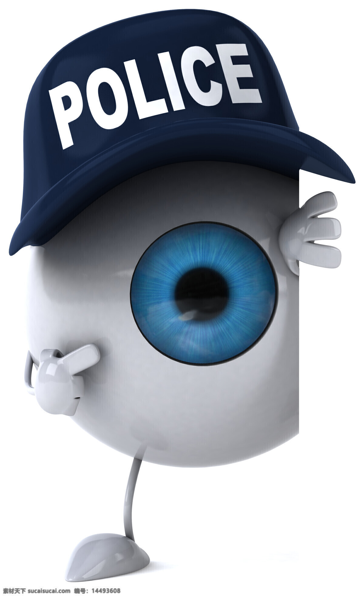 3d小人眼球 戴帽子的眼球 摄像头 监控 眼球 眼珠 3d眼球 3d小人 广告牌 其他类别 生活百科 白色