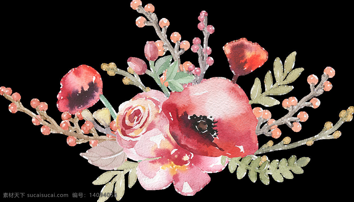 明信片 装饰 花卉 卡通 透明 抠图专用 设计素材