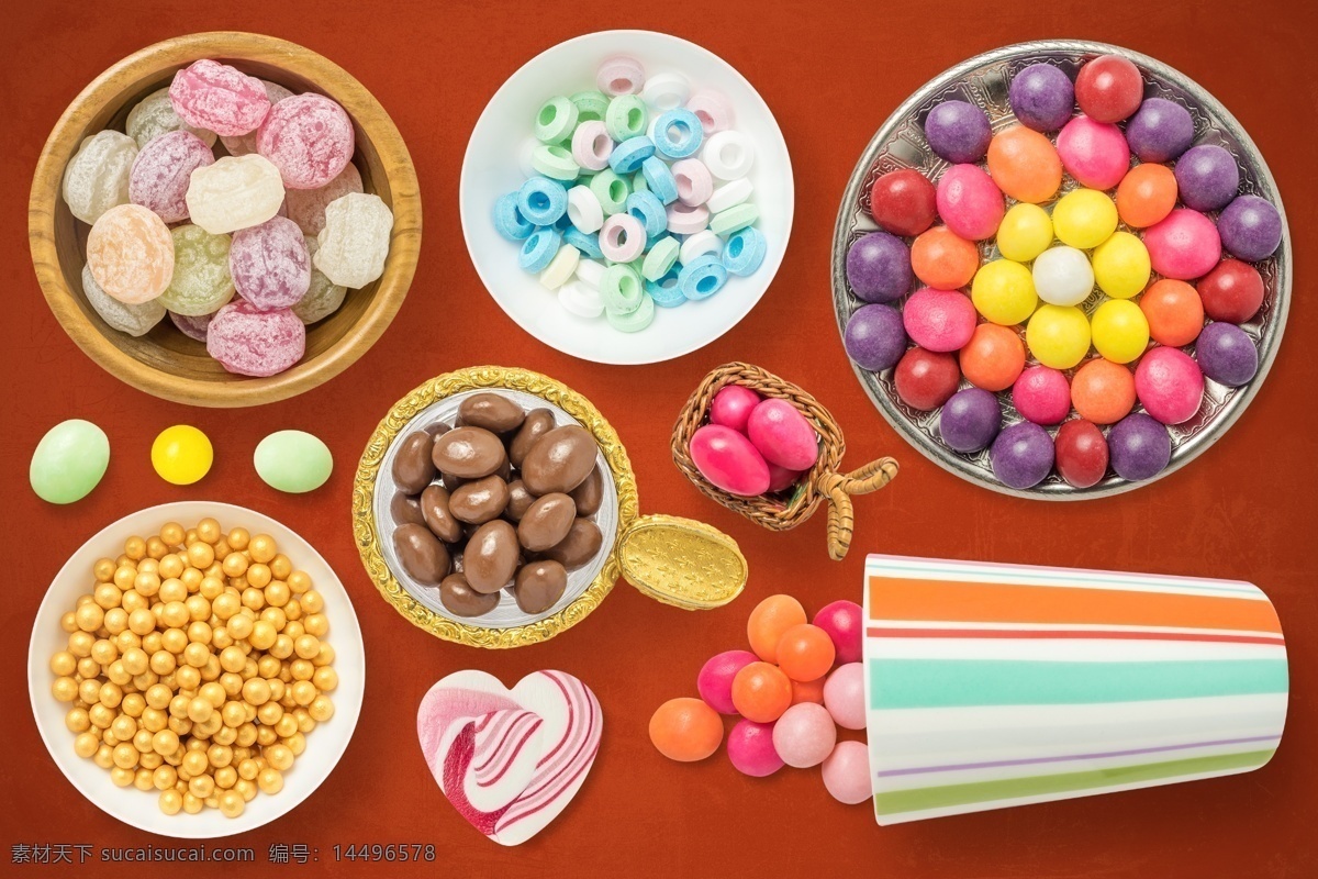 美味 缤纷 糖果 源文件 爱心 金色 蓝色 巧克力 水果糖 装饰图案 紫色